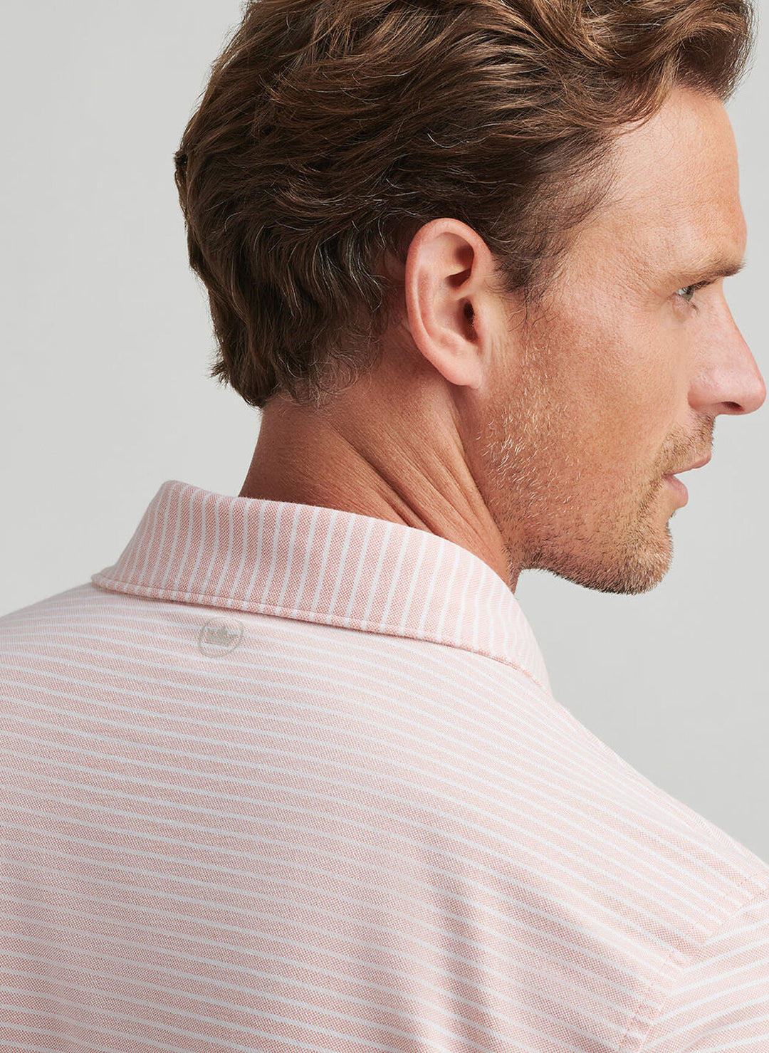 Peter Millar Mens Tailored Fit Albatross Cotton Blend Piqué Polo - Paradise Orange