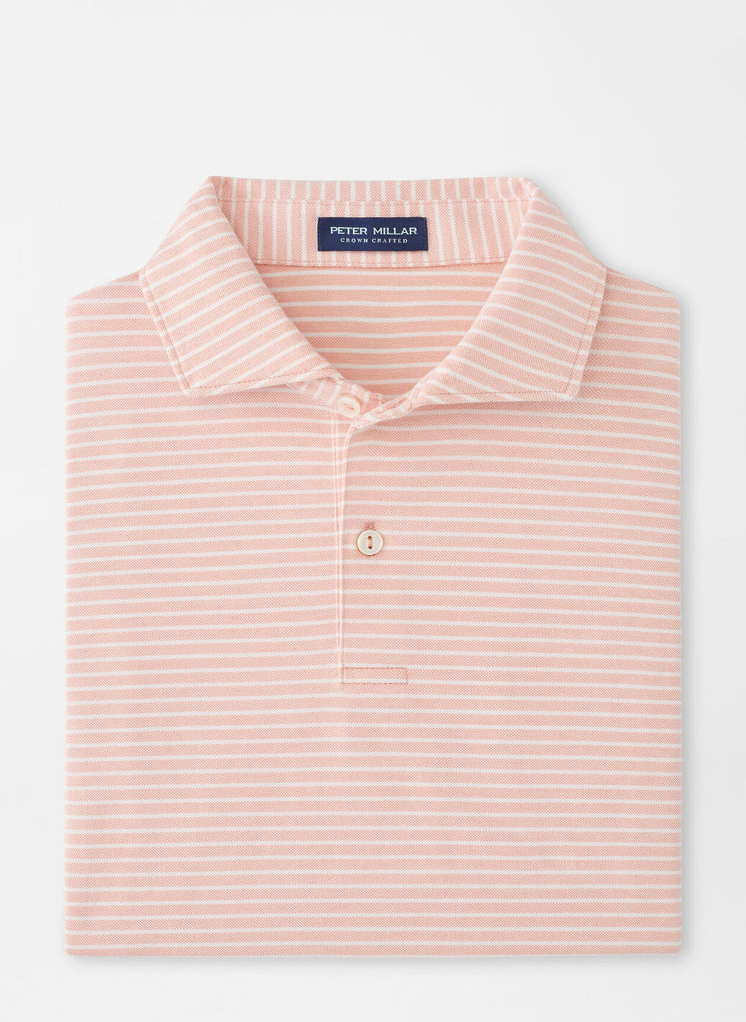 Peter Millar Mens Tailored Fit Albatross Cotton Blend Piqué Polo - Paradise Orange