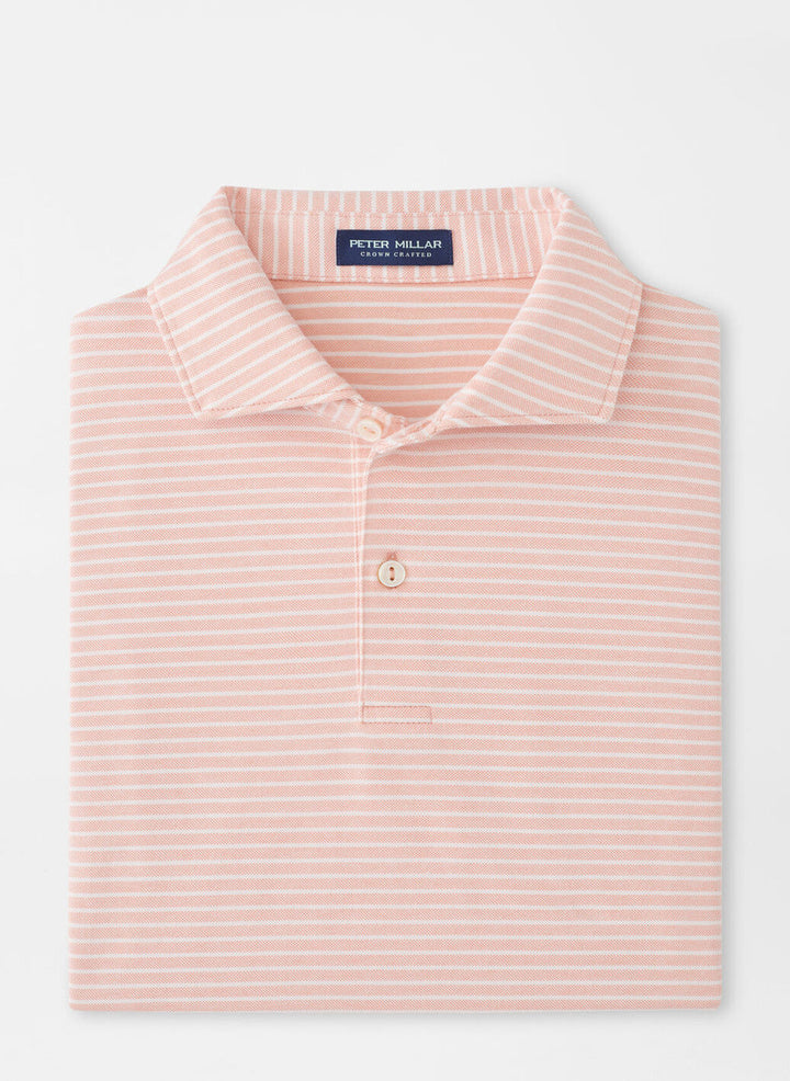 Peter Millar Mens Tailored Fit Albatross Cotton Blend Piqué Polo - Paradise Orange