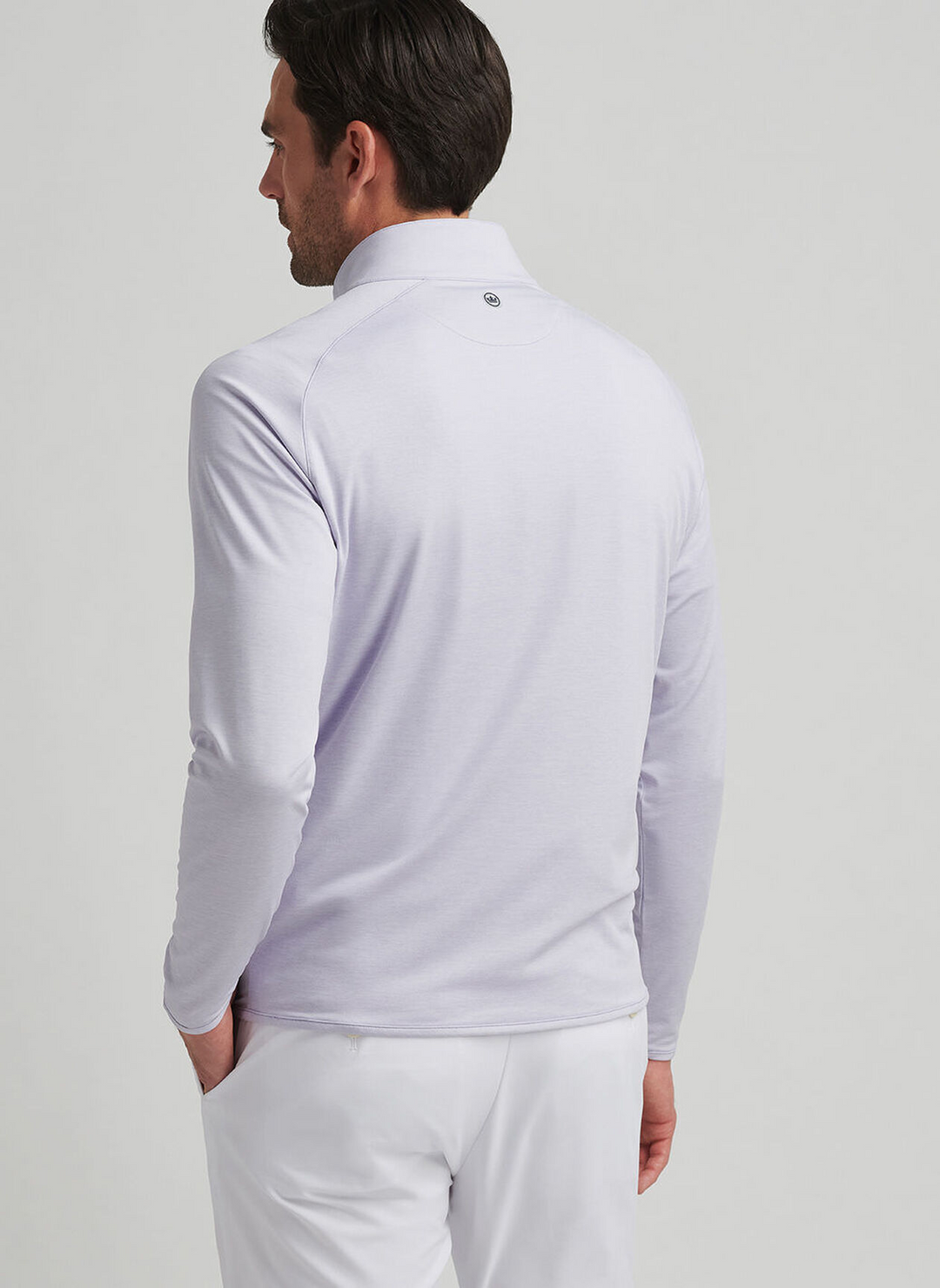 Peter Millar Mens Tailored Fit Stealth Performance Quarter-Zip - LAVENDER MOON