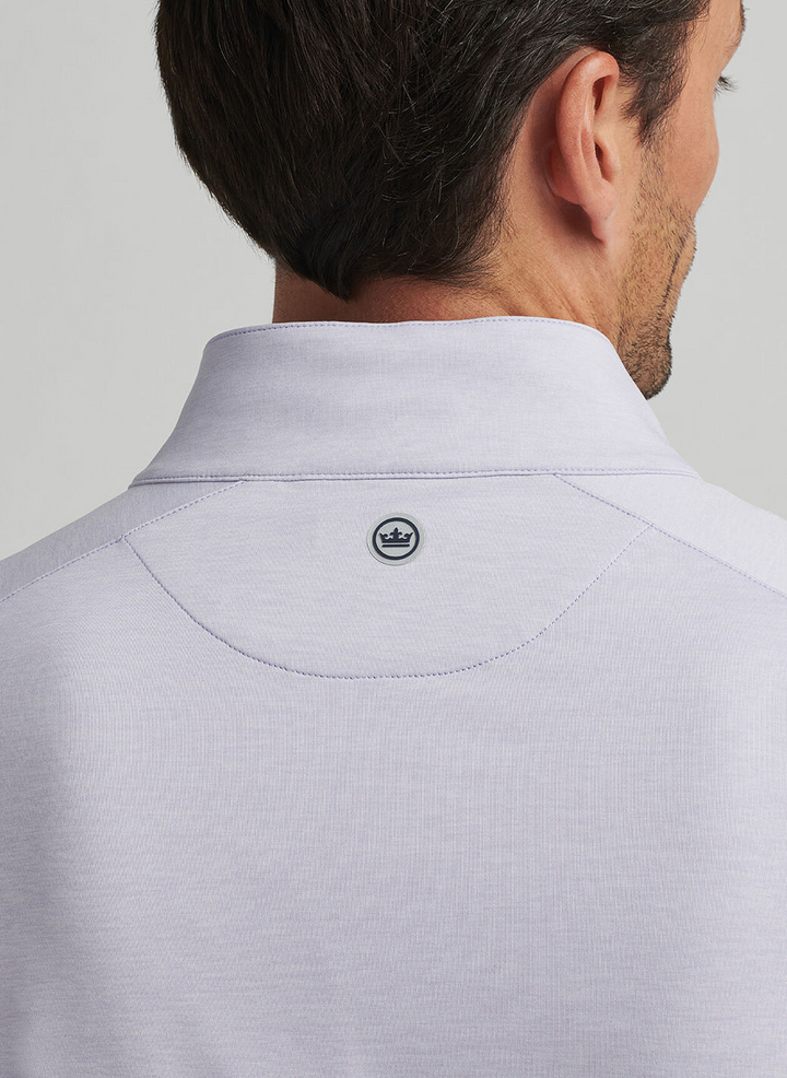 Peter Millar Mens Tailored Fit Stealth Performance Quarter-Zip - LAVENDER MOON