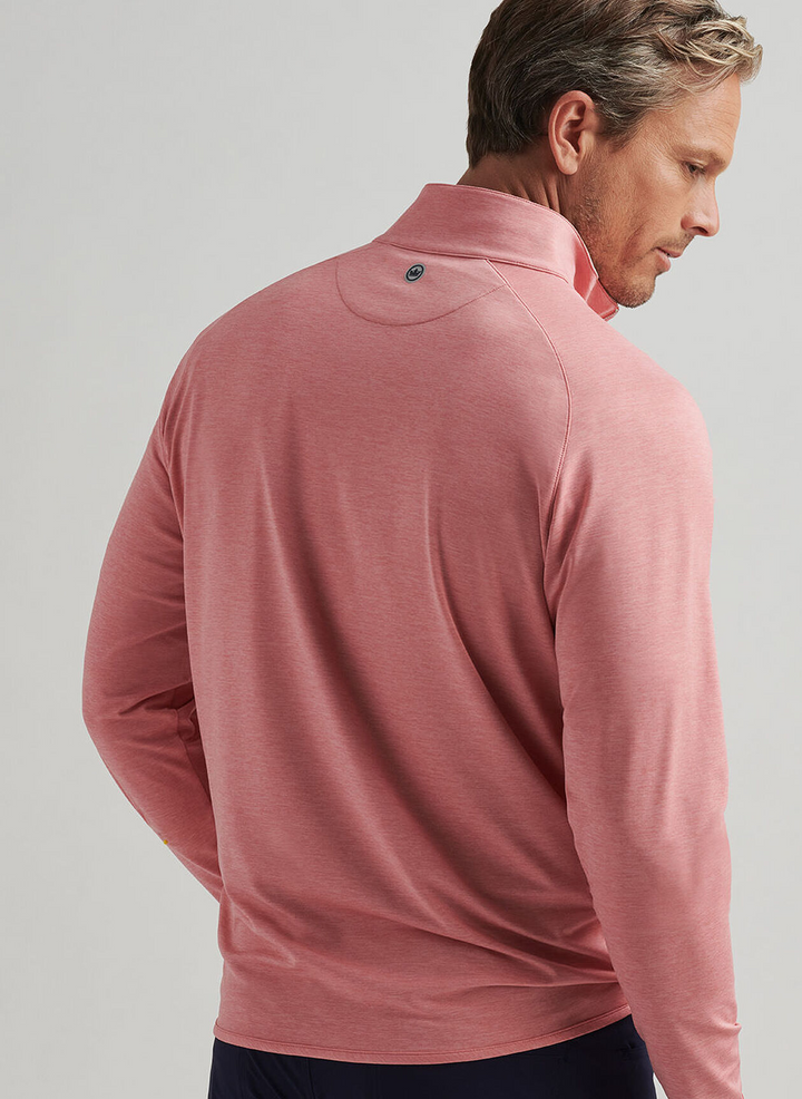 Peter Millar Mens Tailored Fit Stealth Performance Quarter-Zip - Pink Crepe