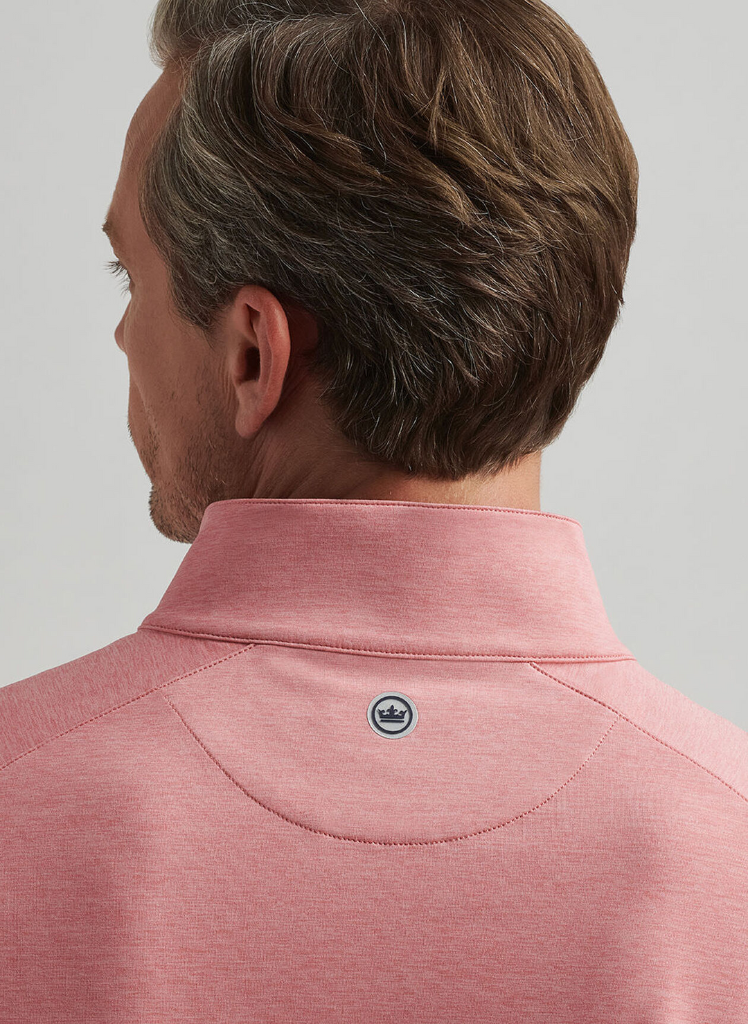 Peter Millar Mens Tailored Fit Stealth Performance Quarter-Zip - Pink Crepe
