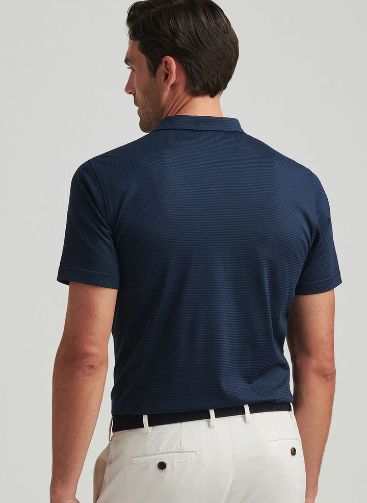 Peter Millar Mens Tailored Fit Richmond Riviera Collar Polo - Ocean Blue