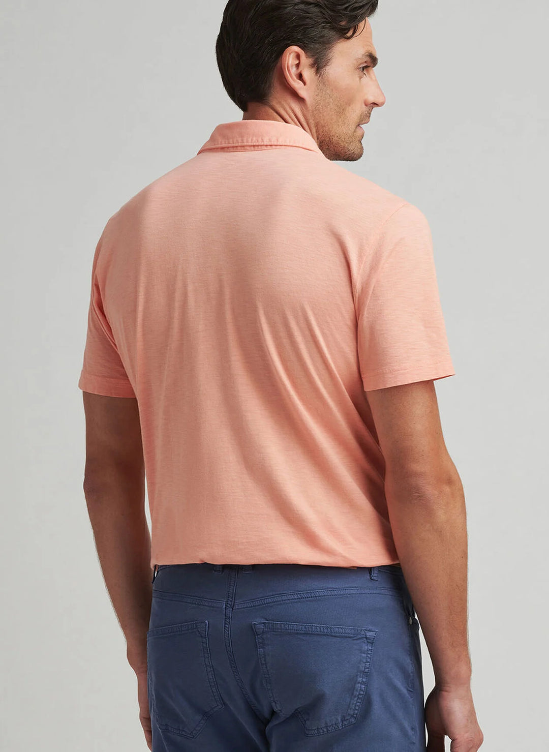 Peter Millar Mens Tailored Fit Journeyman Short-Sleeve Polo - Paradise Orange
