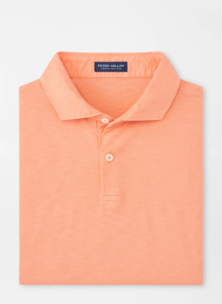Peter Millar Mens Tailored Fit Journeyman Short-Sleeve Polo - Paradise Orange