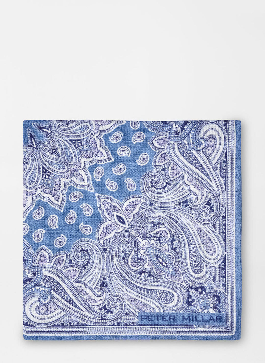 Peter Millar Mens Henderson Paisley Pocket Square - Fountain Blue
