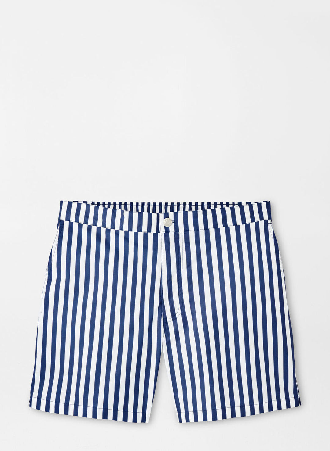 Peter Millar Mens Tailored Fit Awning Stripe Swim Trunk - Ocean Blus