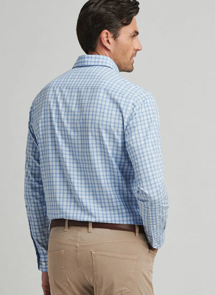 Peter Millar Men's Tailored Fit Coltrane Performance Poplin Sport Shirt - ANGELITE