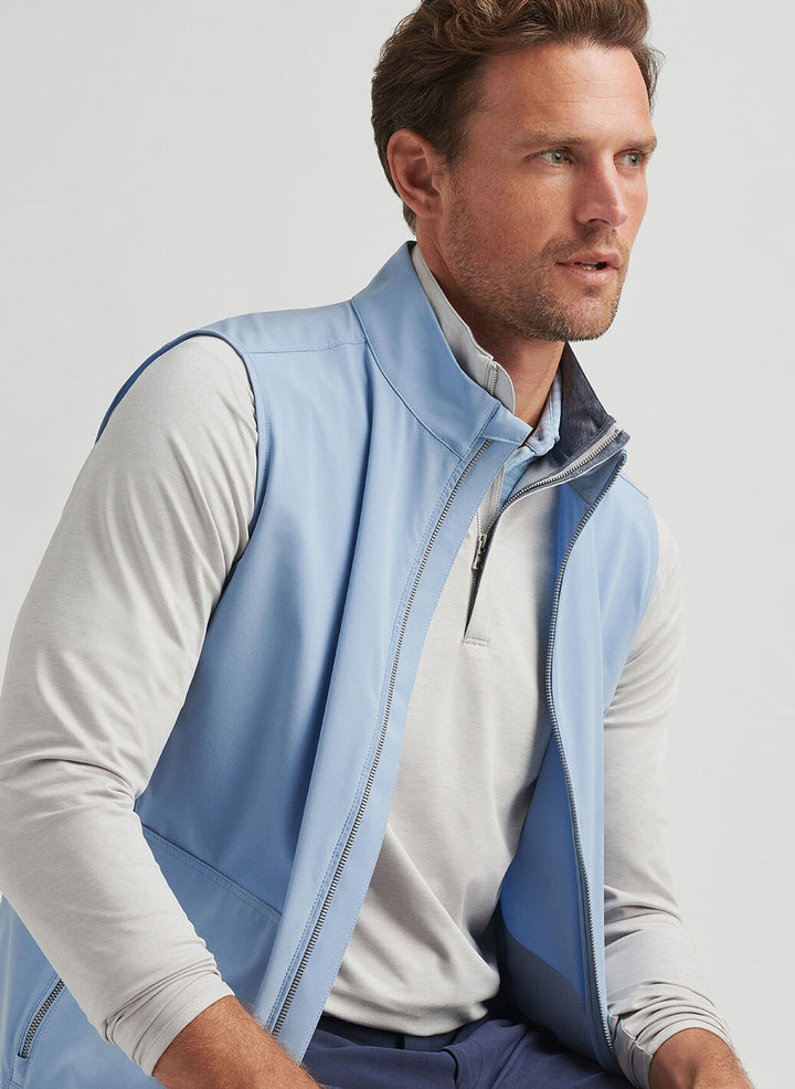 Peter Millar Mens Water Resistant Tailored Fit Contour Vest - Angelite