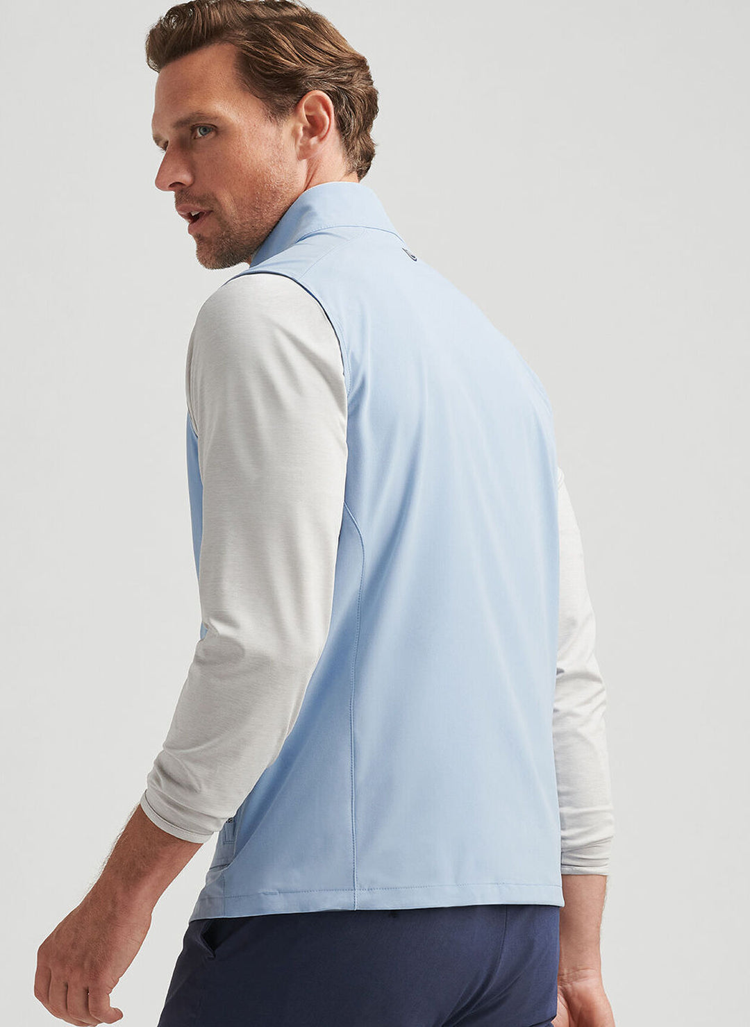 Peter Millar Mens Water Resistant Tailored Fit Contour Vest - Angelite