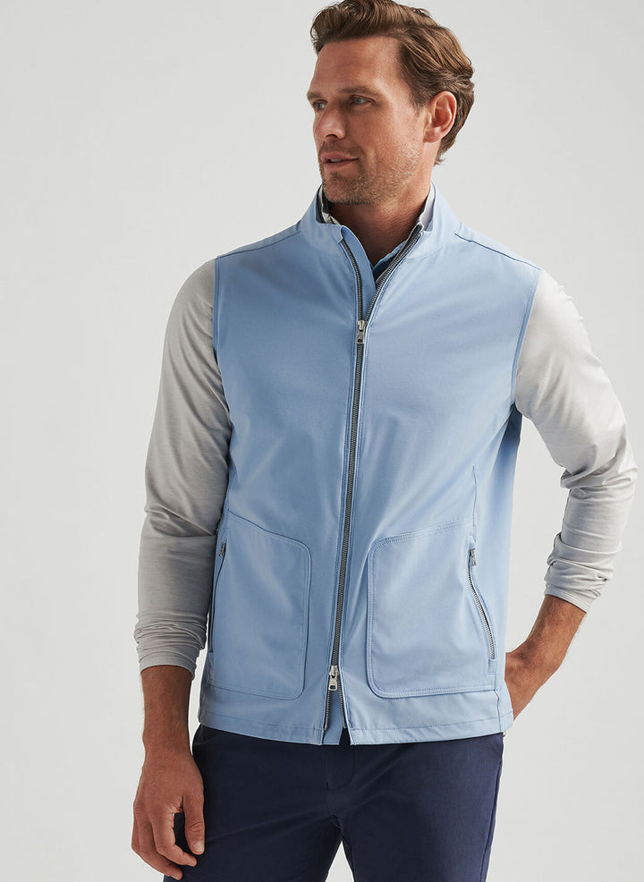 Peter Millar Mens Water Resistant Tailored Fit Contour Vest - Angelite