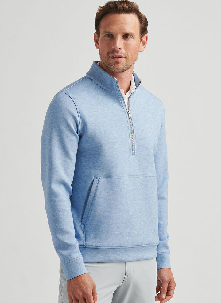 Peter Millar Mens Tailored Fit Winsome Half-Zip Pullover - Angelite