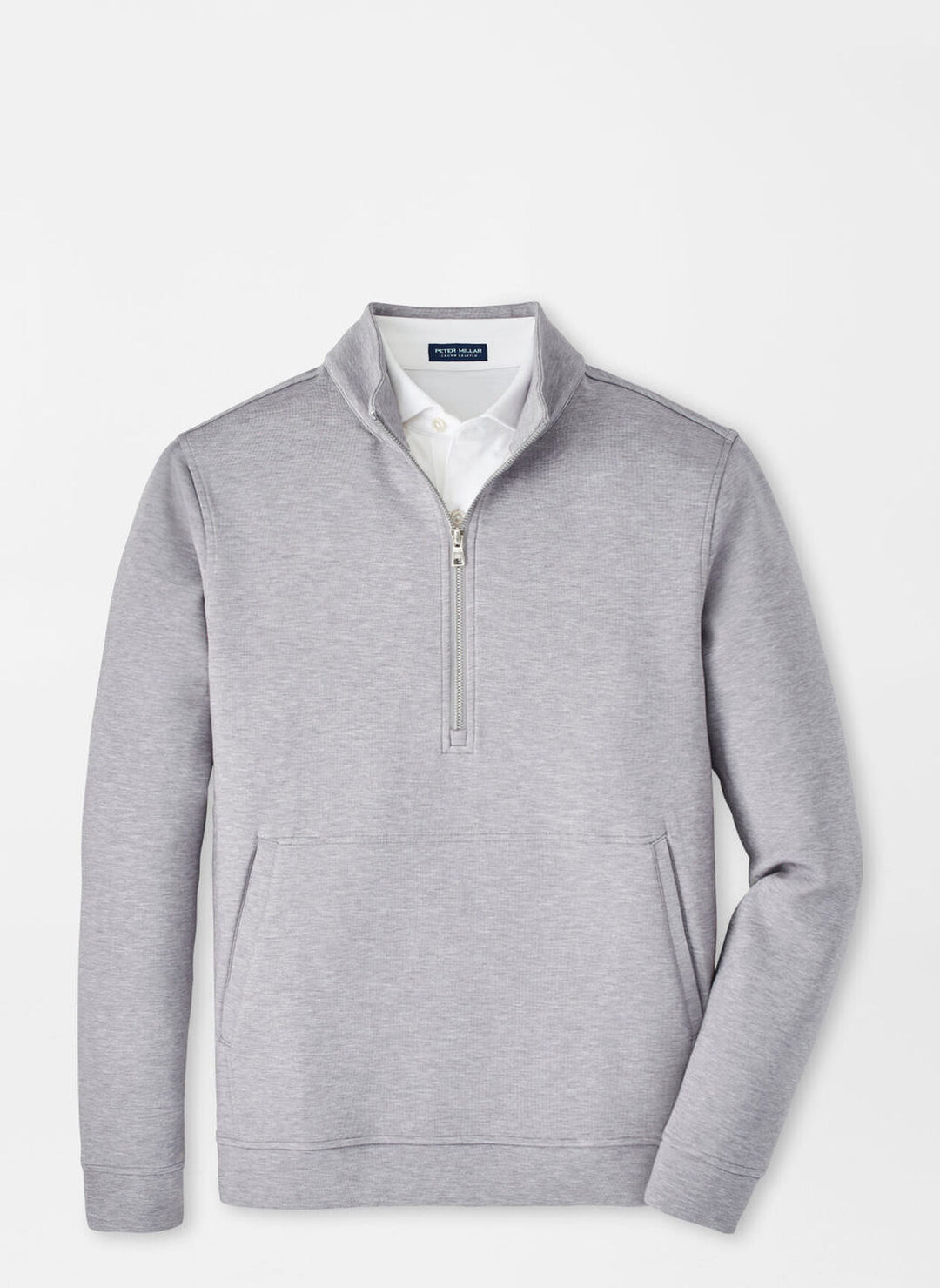 Peter Millar Mens Tailored Fit Winsome Half-Zip Pullover - Gale Grey