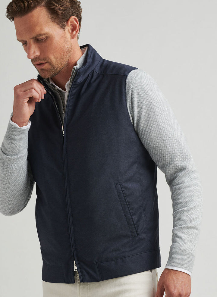 Peter Millar Mens Tailored Fit Excursionist Lite Vest - Navy