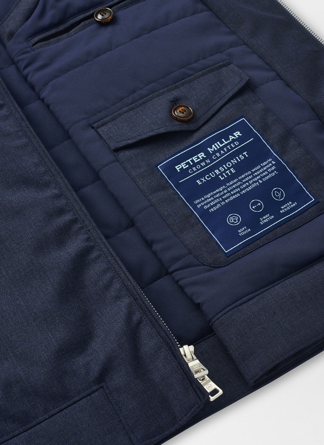 Peter Millar Mens Tailored Fit Excursionist Lite Vest - Navy