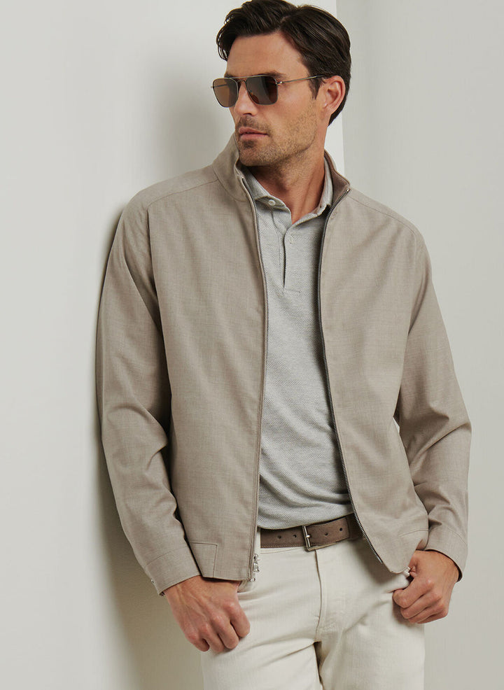 Peter Millar Mens Tailored Fit Excursionist Lite Bomber - Dark Sand