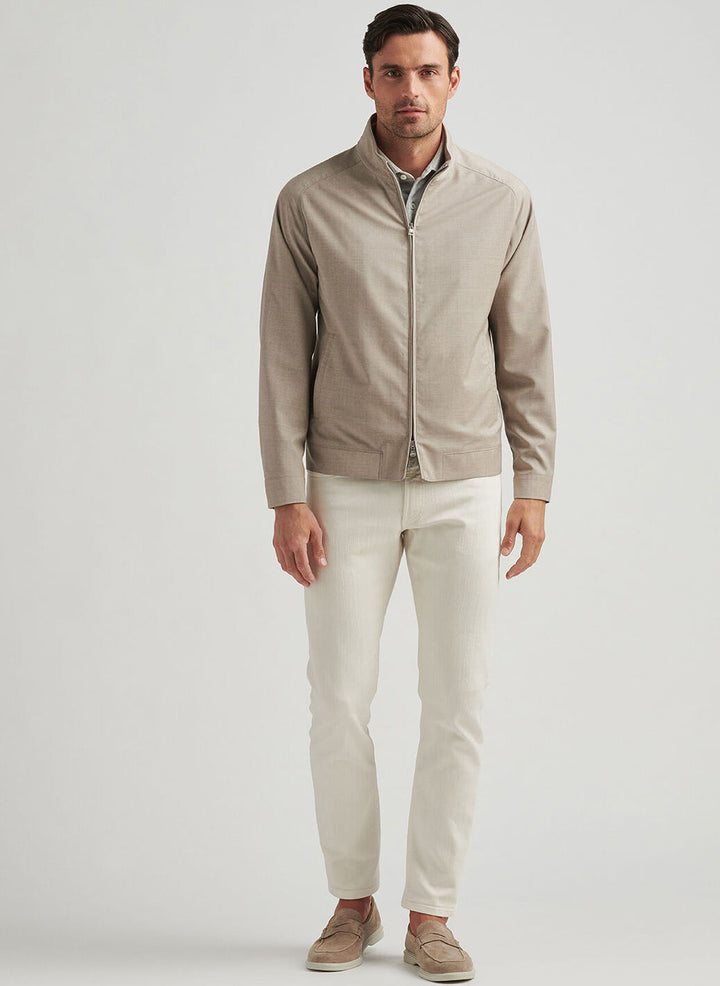 Peter Millar Mens Tailored Fit Excursionist Lite Bomber - Dark Sand