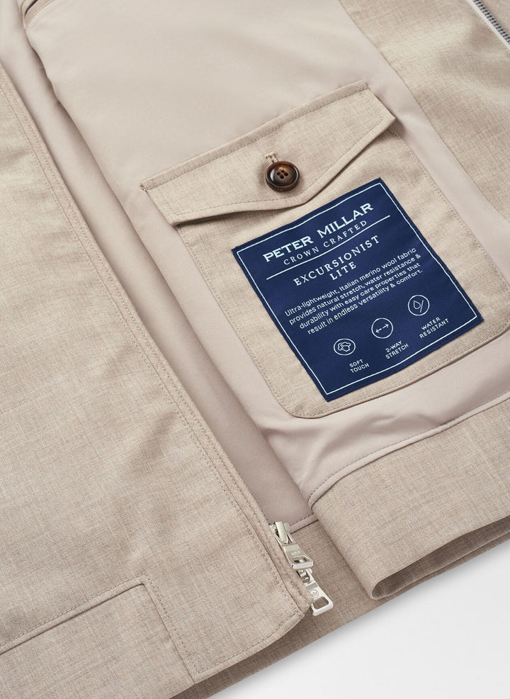 Peter Millar Mens Tailored Fit Excursionist Lite Bomber - Dark Sand