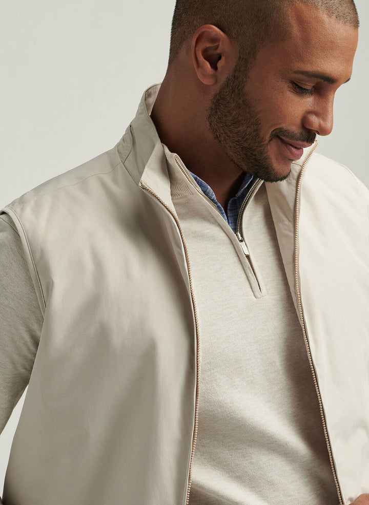 Peter Millar Mens Tailored Fit Mercer Vest - Stone