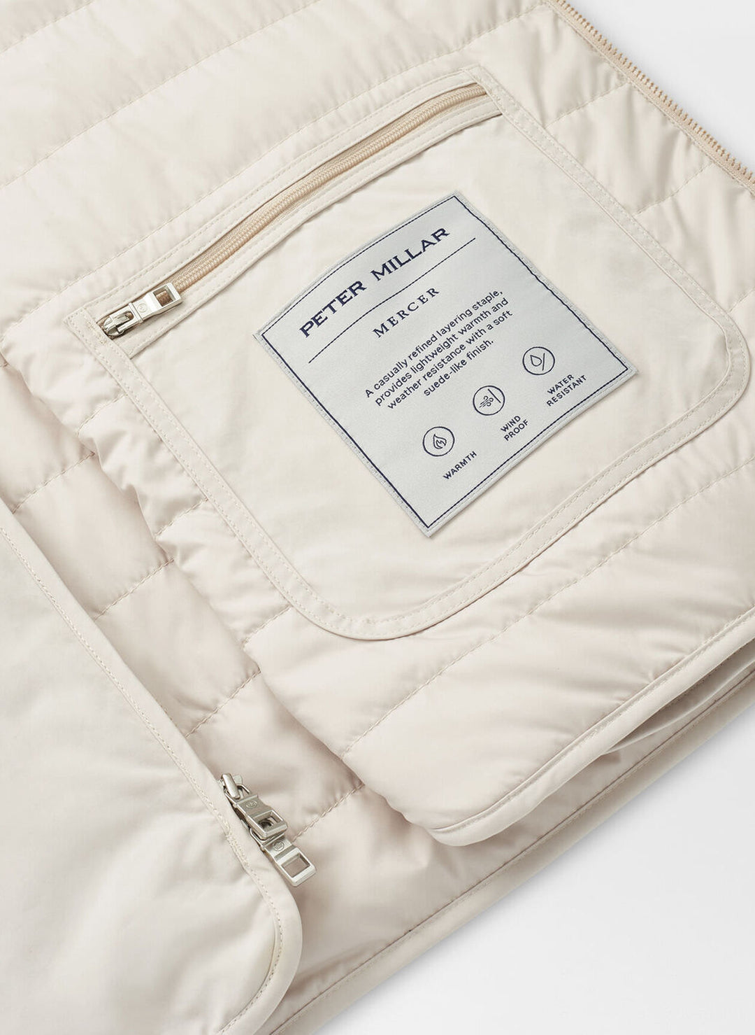 Peter Millar Mens Tailored Fit Mercer Vest - Stone