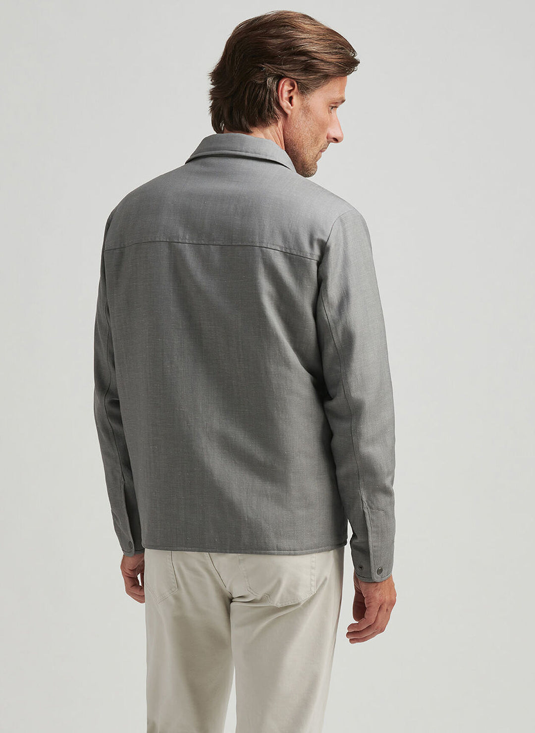 Peter Millar Mens Tailored Fit Portland Shirt Jacket - Gale Grey