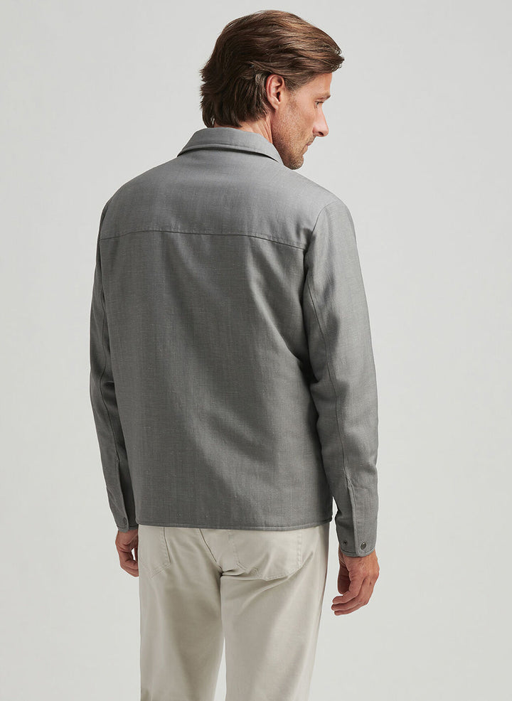 Peter Millar Mens Tailored Fit Portland Shirt Jacket - Gale Grey