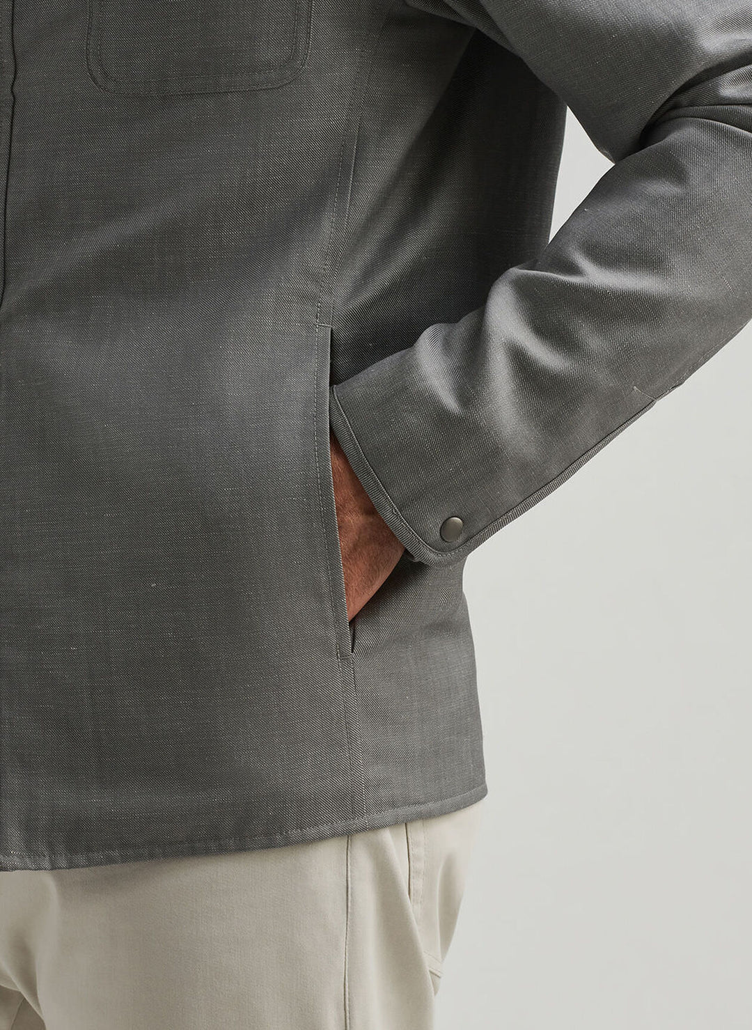 Peter Millar Mens Tailored Fit Portland Shirt Jacket - Gale Grey