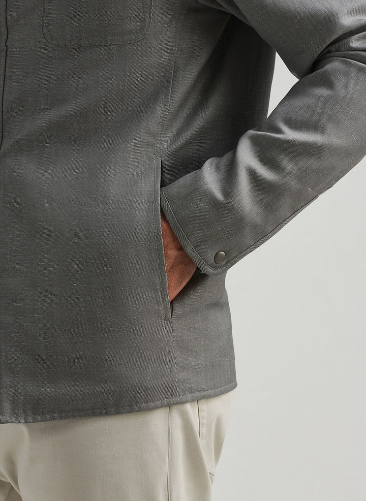 Peter Millar Mens Tailored Fit Portland Shirt Jacket - Gale Grey