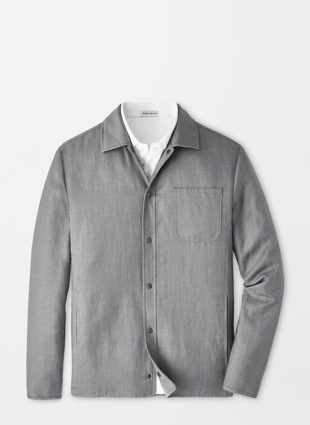Peter Millar Mens Tailored Fit Portland Shirt Jacket - Gale Grey