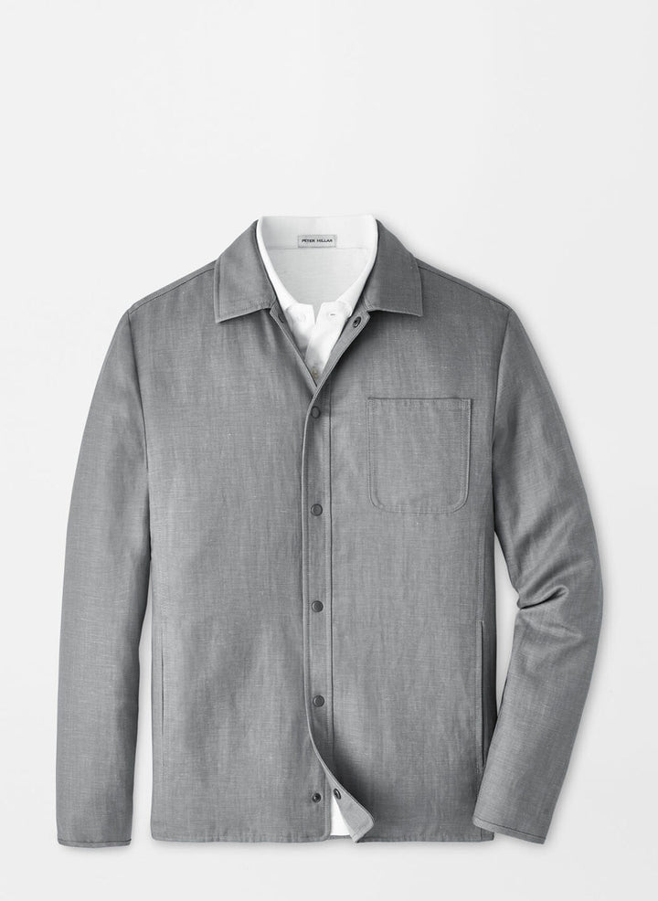 Peter Millar Mens Tailored Fit Portland Shirt Jacket - Gale Grey