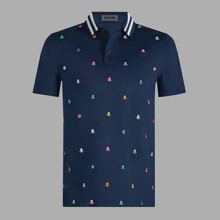 G/FORE MEN'S EMBROIDERED TECH JERSEY POLO - TWILIGHT
