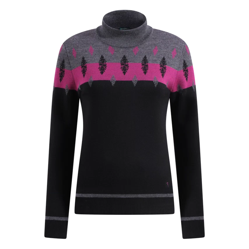 Chervo Women's NAPPINA Wool Sweater - BLACK