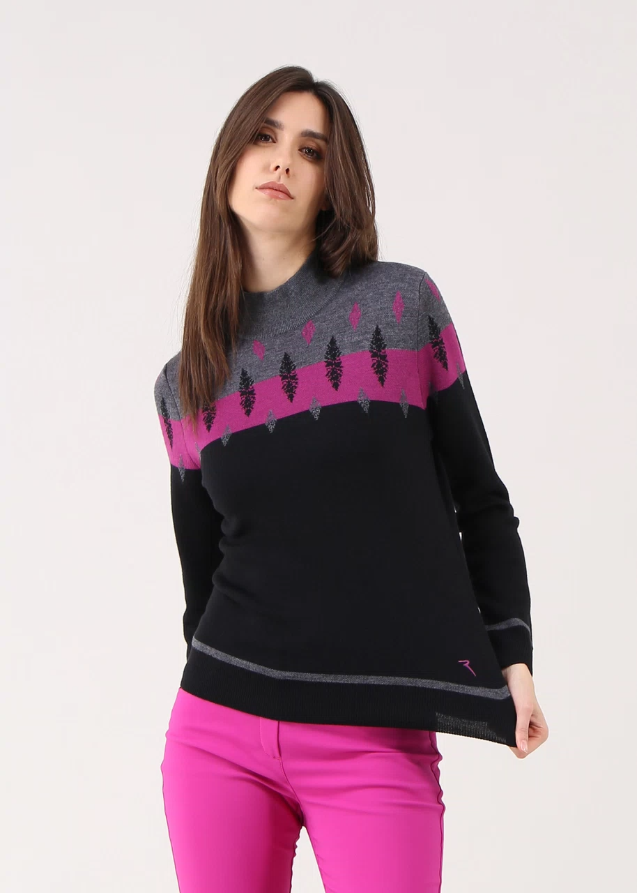 Chervo Women's NAPPINA Wool Sweater - BLACK