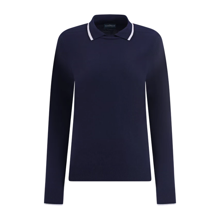 Chervo Women's NOLITA Knit Polo Sweater - NAVY
