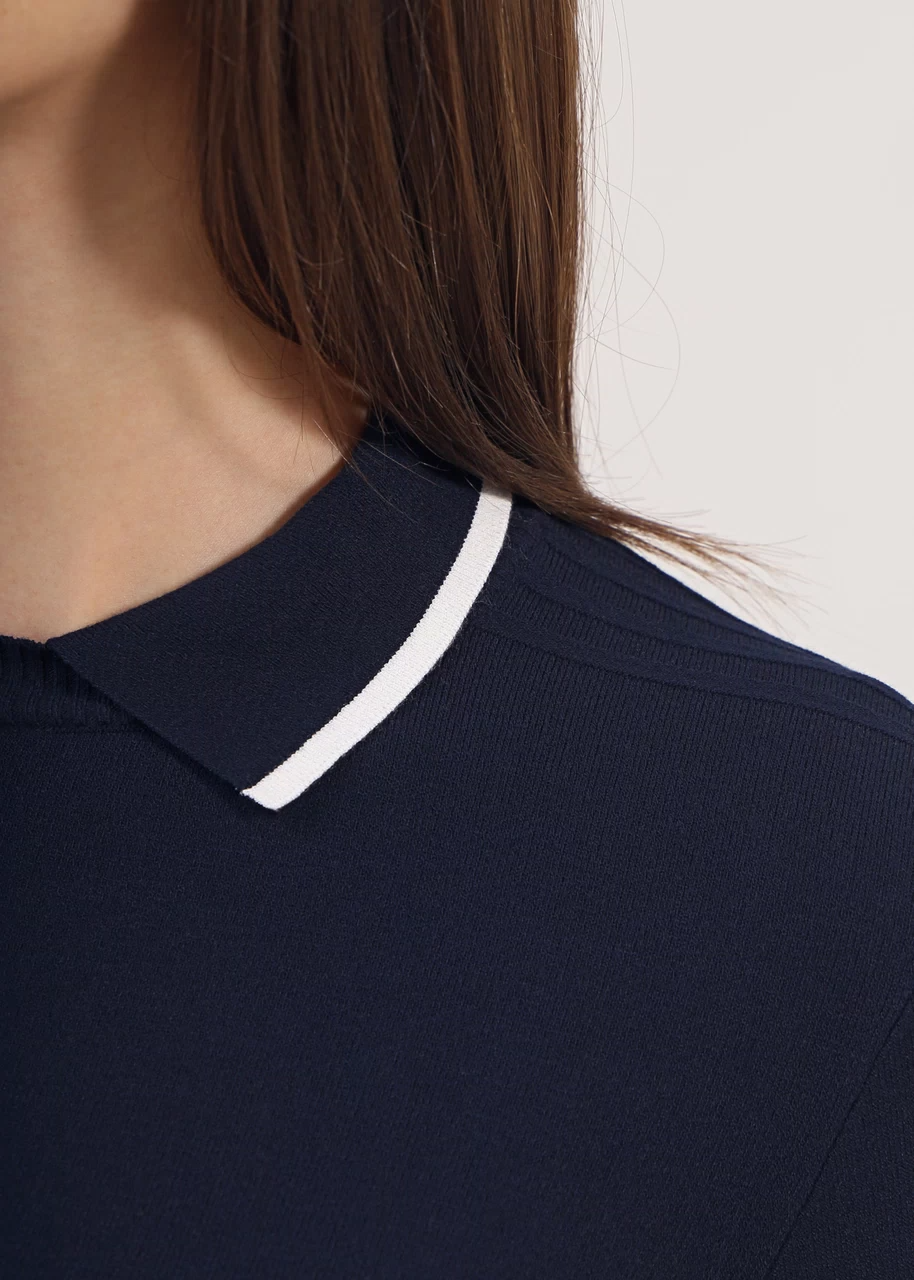 Chervo Women's NOLITA Knit Polo Sweater - NAVY