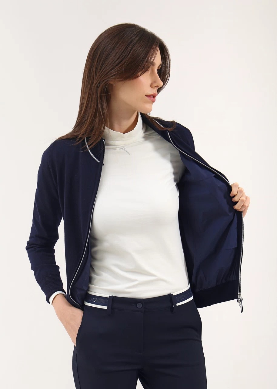 Chervo Women's NAVICELLA Full-Zip Wool Wind Jacket - NAVY