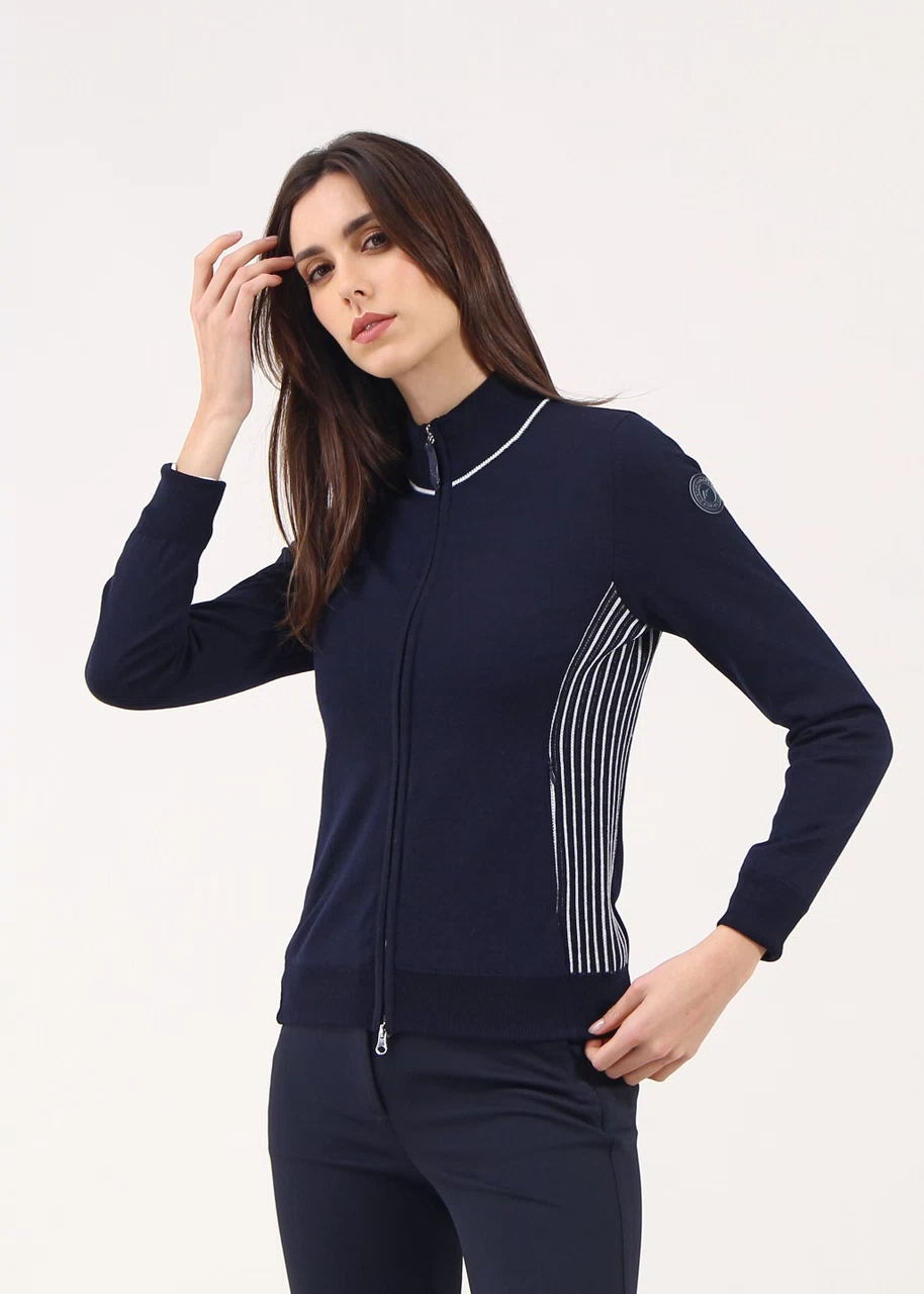 Chervo Women's NAVICELLA Full-Zip Wool Wind Jacket - NAVY