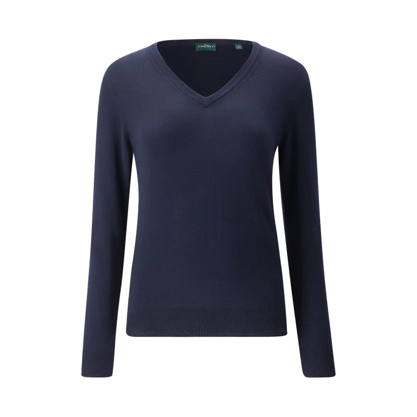 Chervo Women's NEBBIOLINA V-Neck Sweater - NAVY