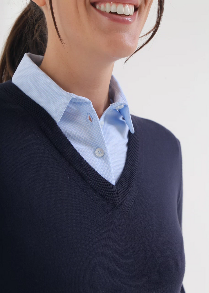 Chervo Women's NEBBIOLINA V-Neck Sweater - NAVY