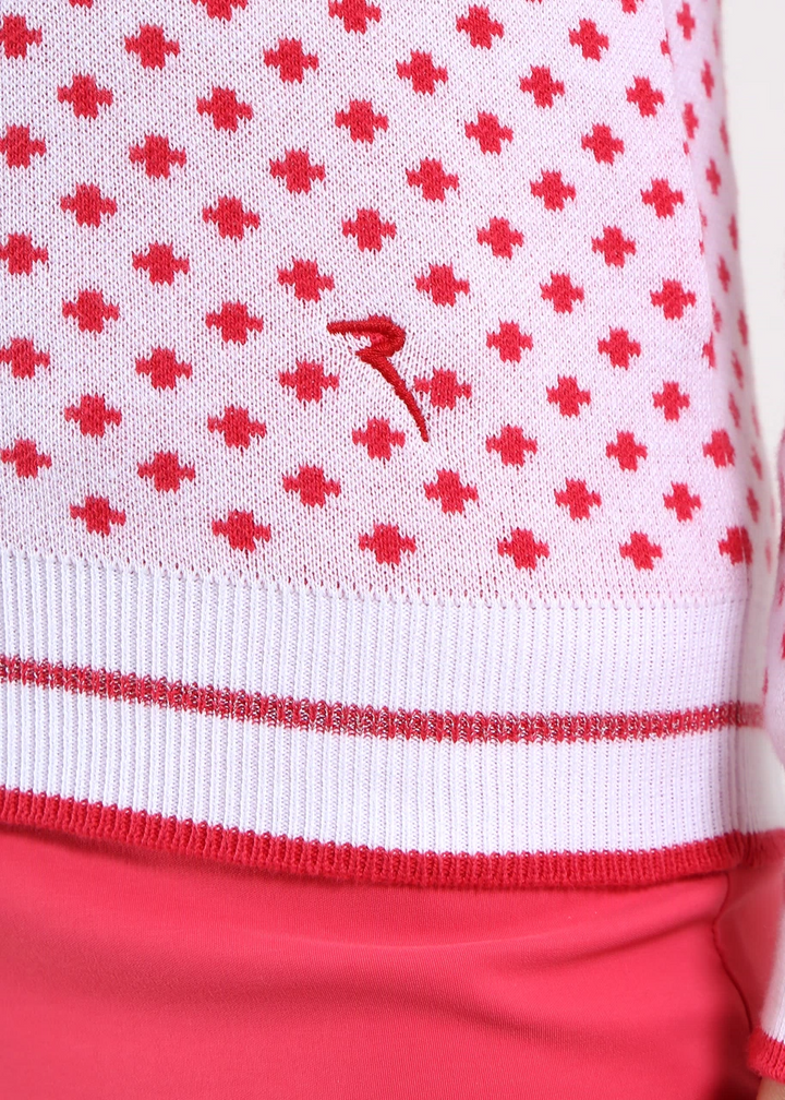 Chervo Women's NANCY Crewneck Sweater - WHITE / RED