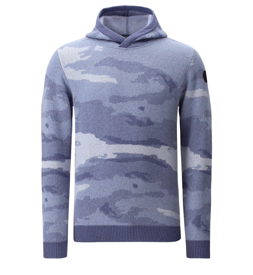 Chervo Men's Wool NUOVO Hoodie - BLUE CAMO