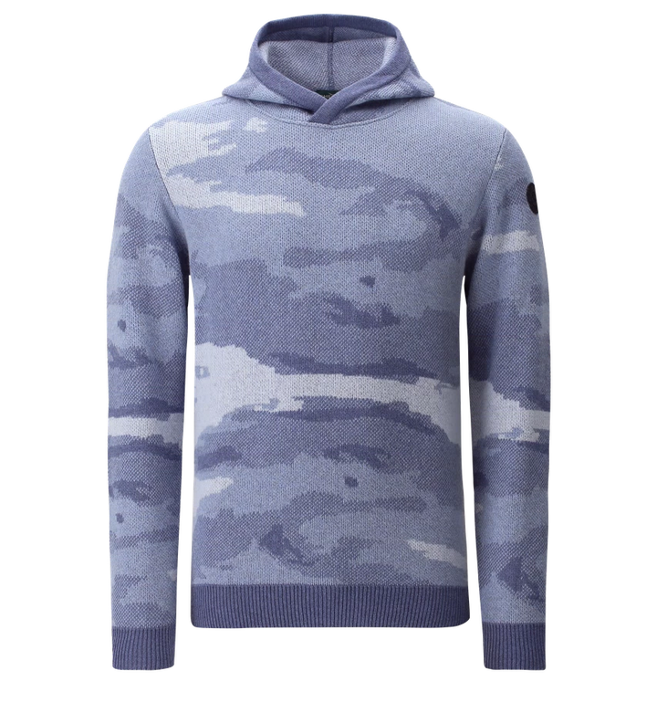 Chervo Men's Wool NUOVO Hoodie - BLUE CAMO