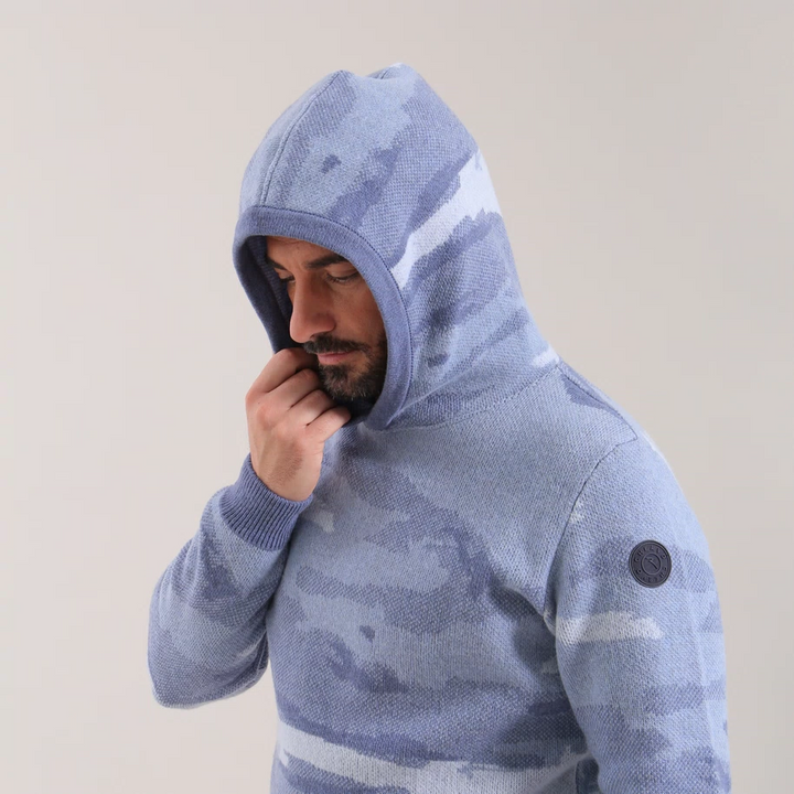 Chervo Men's Wool NUOVO Hoodie - BLUE CAMO