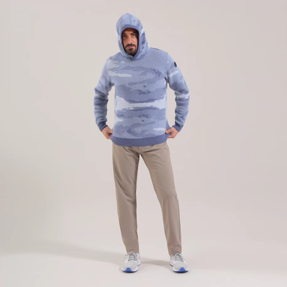 Chervo Men's Wool NUOVO Hoodie - BLUE CAMO