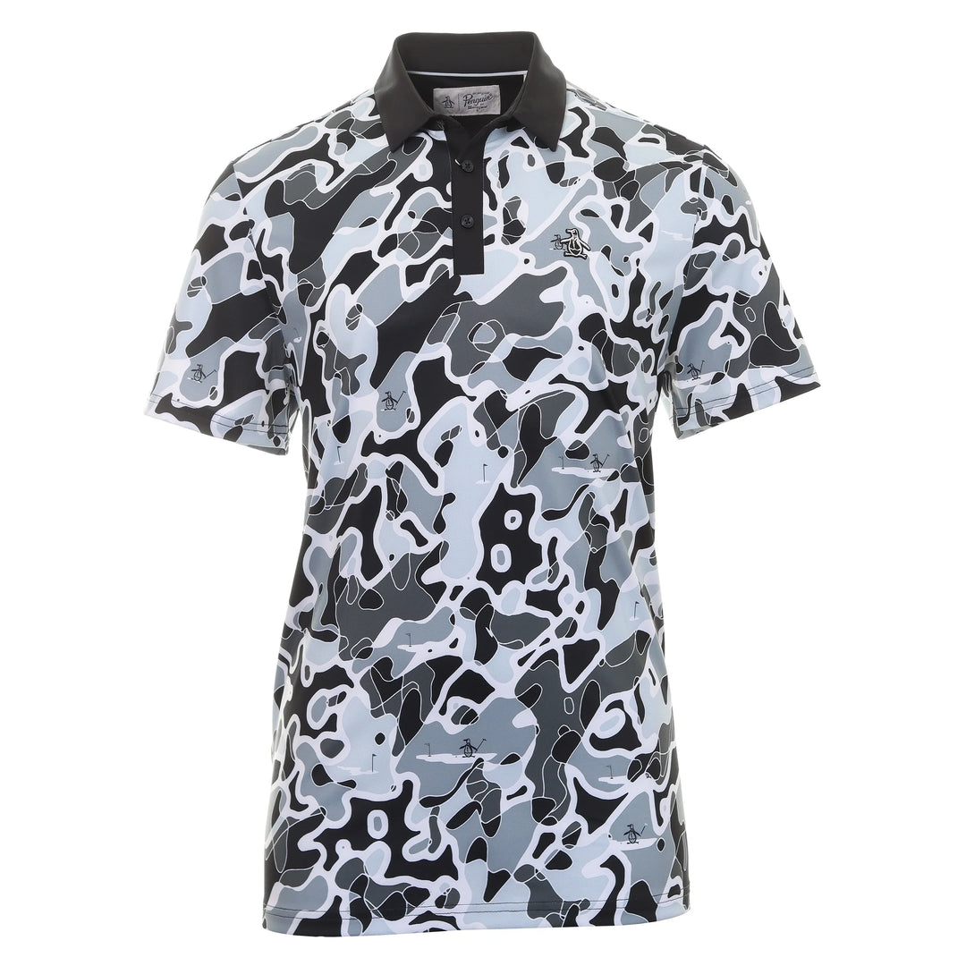 Original Penguin Mens Golf Bunker Print Polo Shirt - CAVIAR - Golf Anything Canada