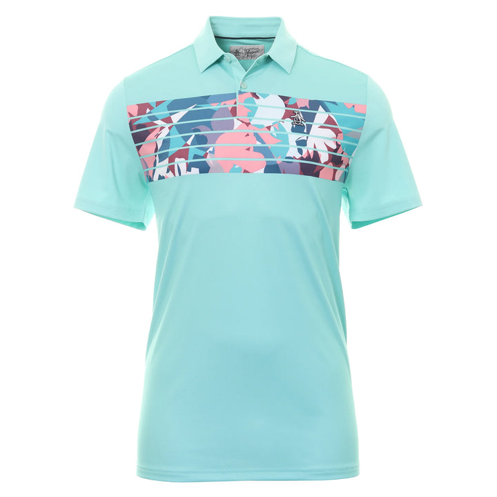 Original Penguin Mens Engineered Floral Stripe Print Golf Shirt Polo - LIMPET SHELL - Golf Anything Canada
