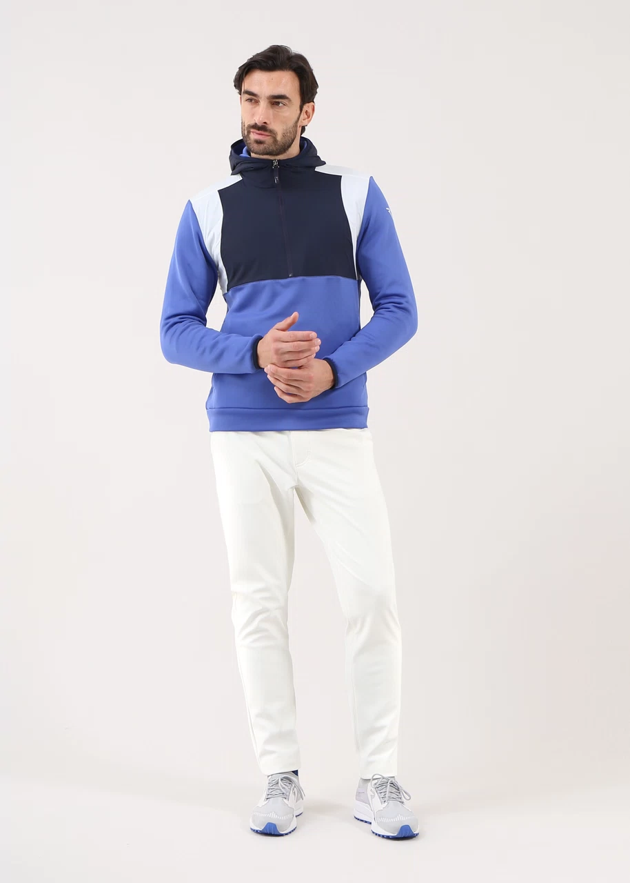 Chervò Men's PONCHO Pro-Therm Half-Zip Hoodie - INDACO BLUE