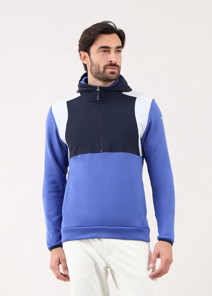 Chervò Men's PONCHO Pro-Therm Half-Zip Hoodie - INDACO BLUE