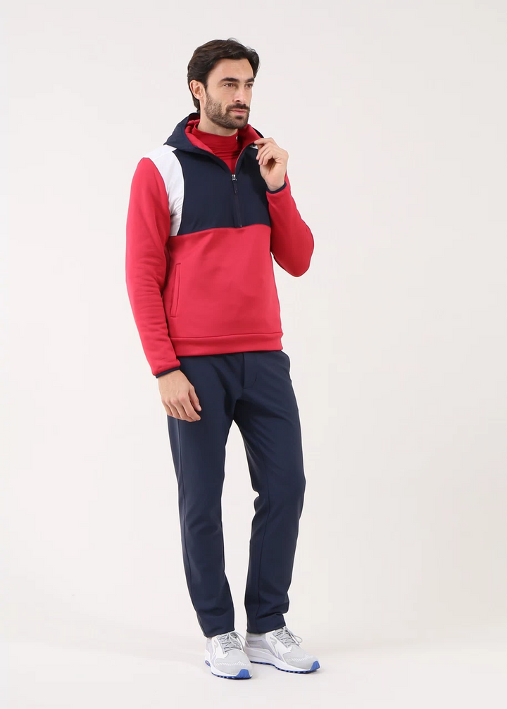 Chervò Men's PONCHO Pro-Therm Half-Zip Hoodie - RED